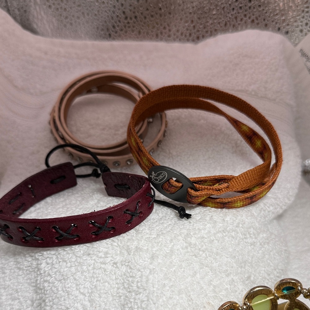 3 sets of Elegant Women's Wrap Bracelets 1 leather tie style.